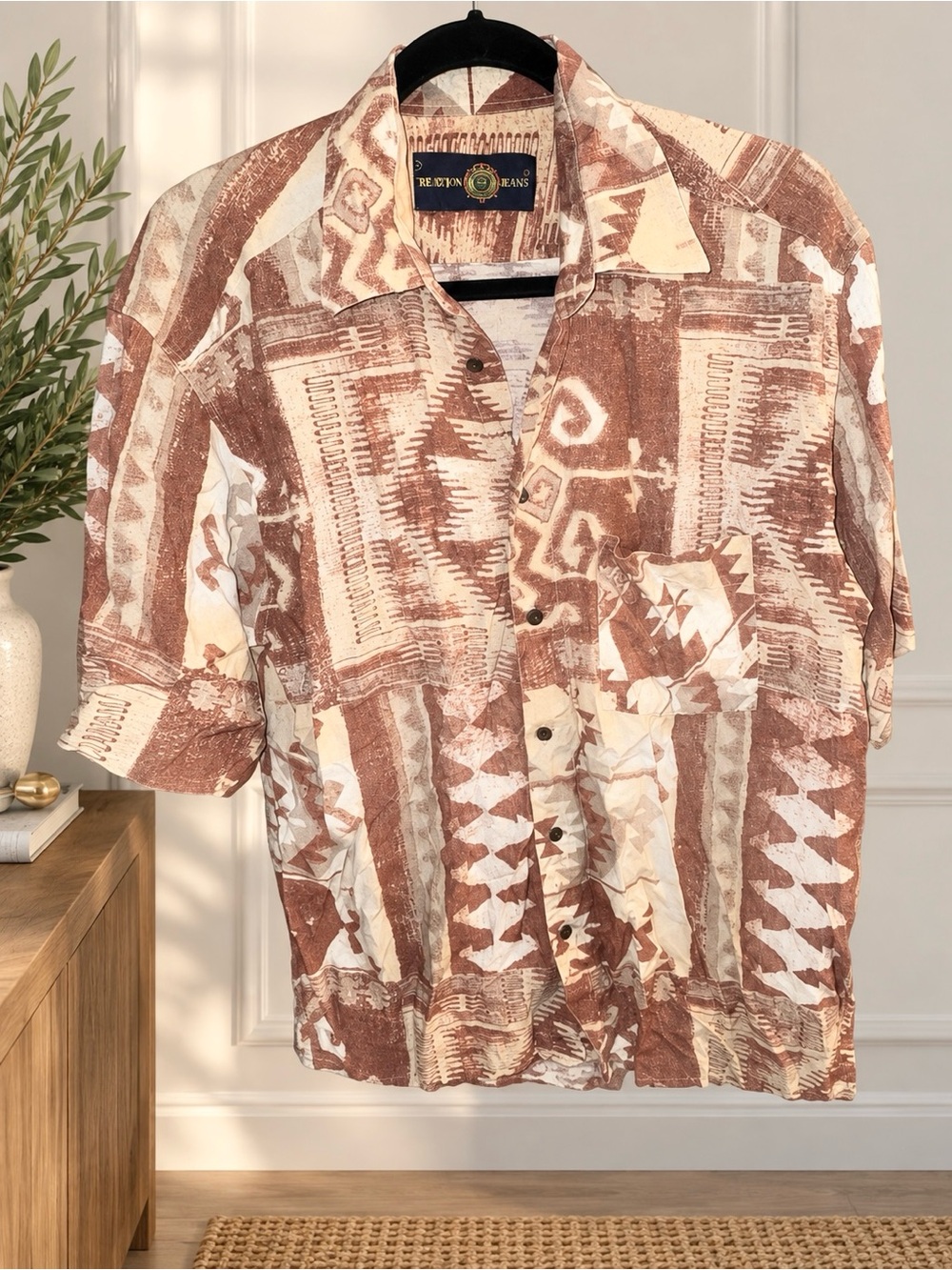Aztec y2K Button-Up Shirt